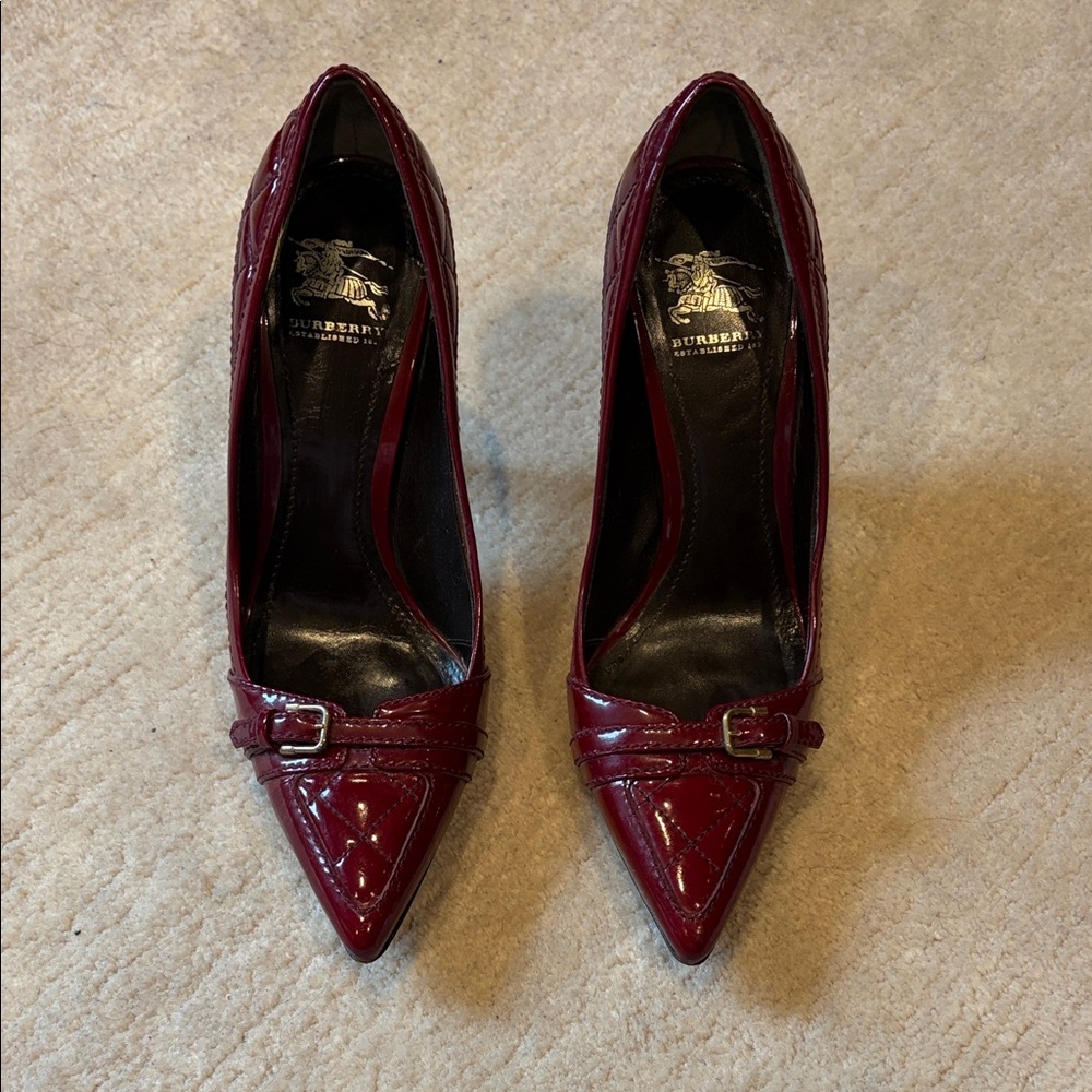 Burberry Women's Deep Red Patent Heels
